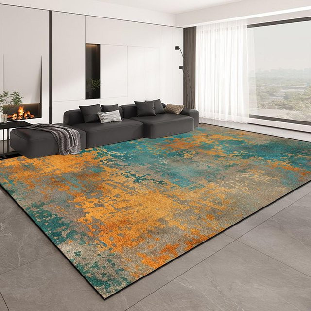Wucifang Jewelry Nordischer Abstrakt Teppich, Mehrfarbig, Rutschfest und Waschbar, B/T: 60 x 90 cm - Bild 1