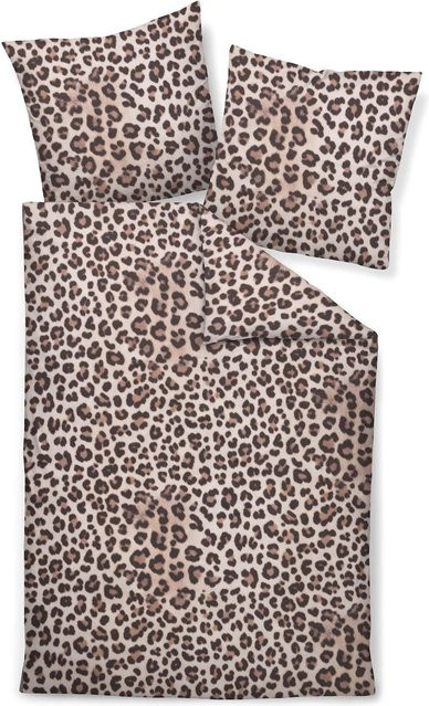 Janine Modern Art S Unisex Bettwäsche aus Mako-Satin in Braun, 2-teilig, Breite: 155 cm, Länge: 220 cm - Bild 1
