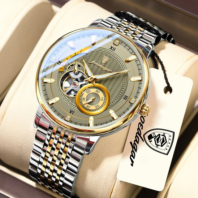 POEDAGAR Armbanduhr Automatik, Edelstahl, Silber, Herren - Bild 1