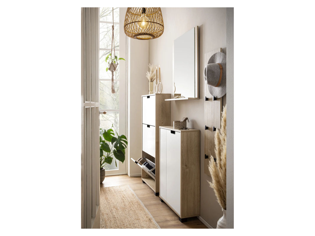 Schildmeyer Wandspiegel Emmik Eiche Natur und Weiß mit Ablage B/H/T: 59,6 x 71,1 x 12,3 cm - Bild 2