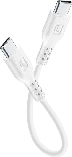 CellularLine Power Data Cable USB-C auf USB-C in Weiß, Länge: 15 cm - Bild 1
