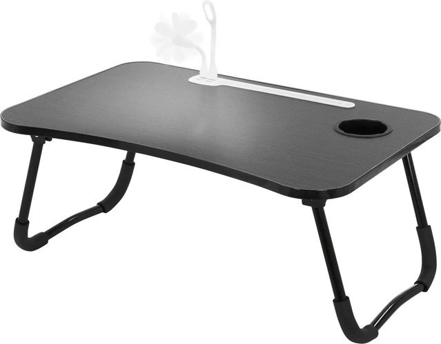 ML-Design Klappbarer Laptoptisch für das Bett in Schwarz aus MDF und Metall mit USB-Ports, B/T: 60 x 40 cm - Bild 2