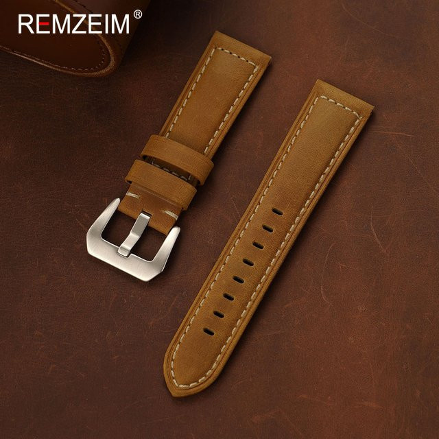 REMZEIM Uhrenarmband Leder, Crazy Horse-Leder, Herren, Vintage - Bild 1