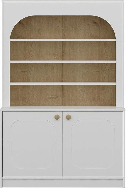 Vente-unique Buffetschrank Anzila Modern in Weiß mit offenen Regalfächern, Breite: 120 cm, Höhe: 180 cm, Tiefe: 45 cm - Bild 1