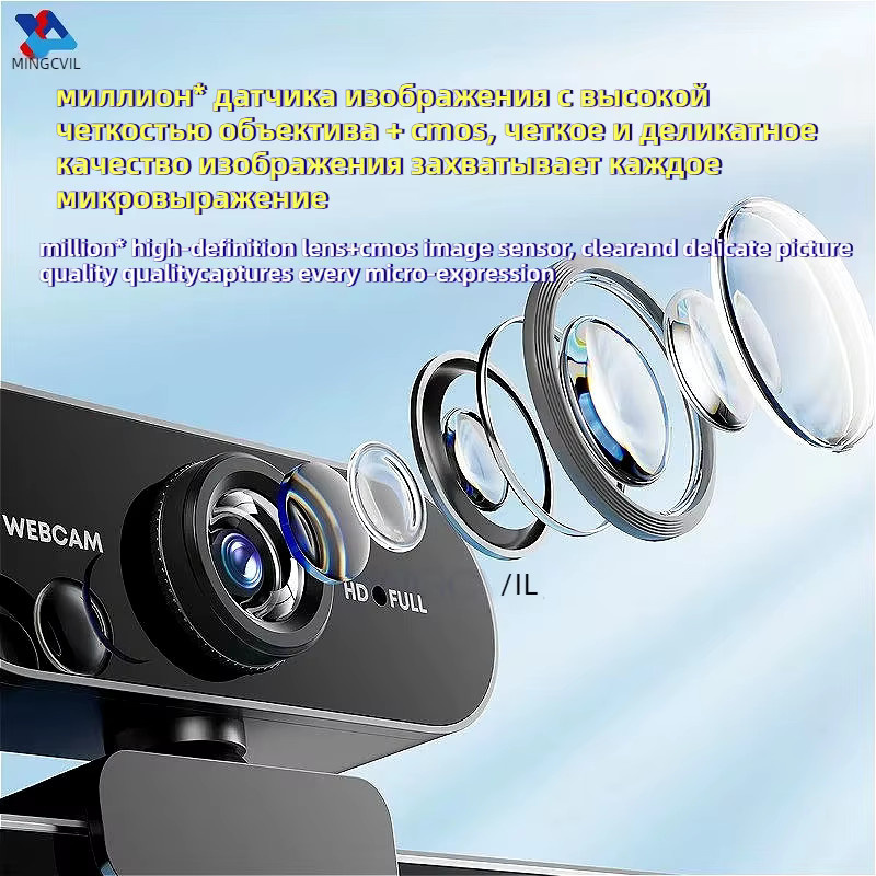 MINGCVIL Mini-Webcam Full HD 1080P mit Mikrofon und USB-Schnittstelle in Schwarz für Laptop und Desktop-Computer - Bild 6