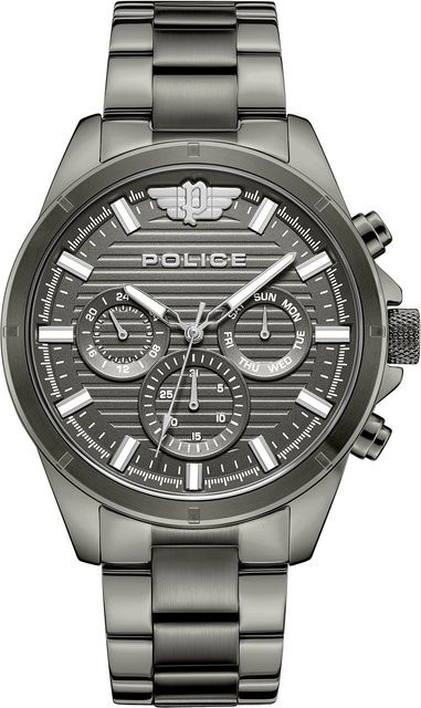 Police Herrenuhr Malawi, Quarz, Edelstahl, 45 mm, Schwarz, 5 ATM - Bild 1