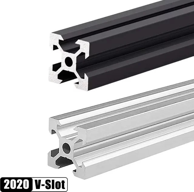 2 Stück Openbuilds 2020 V-Slot Aluminiumprofil, 20 x 20 mm, Schwarz oder Silber, für CNC und 3D-Drucker - Bild 1