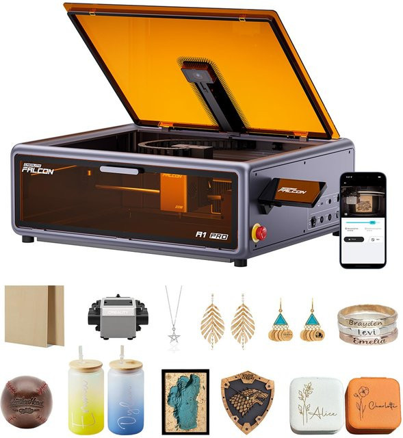 Creality Falcon A1 PRO 20W All-in-One Lasergravurmaschine mit automatischer Luftunterstützung, Kamera und Rauchabsaugfunktion in Grau - Bild 1