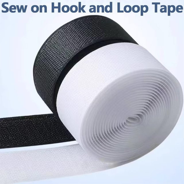 Klettband aus Nylon in Schwarz für Basteln und Nähen, Breite: 20–50 mm - Bild 1