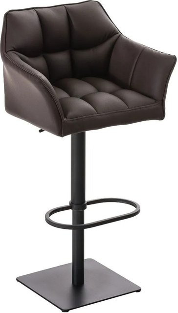 DELUKE Barhocker SIHAR in Braun mit Kunstleder, höhenverstellbar, drehbar und mit Lehne, B/T/H: 64 x 45 x 88 cm - Bild 1