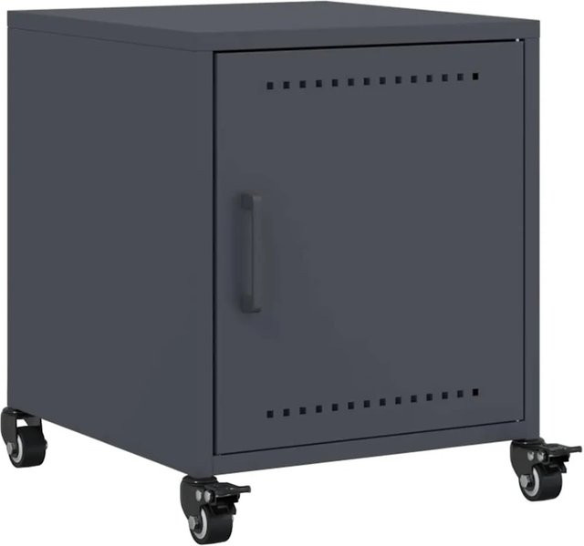vidaXL Nachttisch aus Stahl in Anthrazit matt B/T/H: 36 x 39 x 43,5 cm - Bild 1