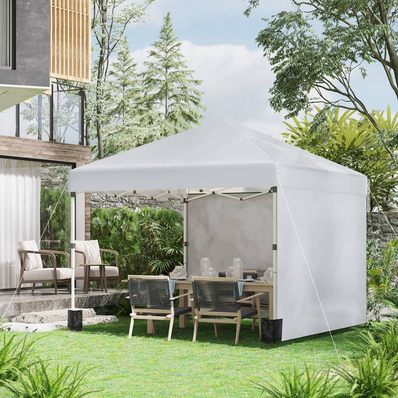 Outsunny Faltpavillon aus Stahl in Hellgrau, B/H/L: 297 x 274 x 297 cm - Bild 3