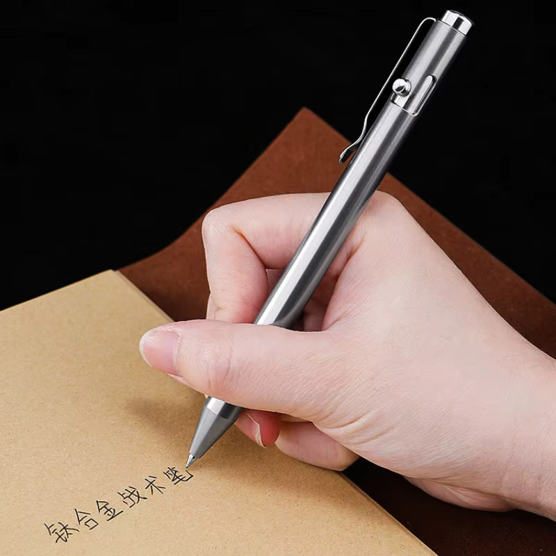 Titanium Alloy Bolt Action Signature Pen G5 Kugelschreiber aus Metall in Silber für Damen und Herren - Bild 2