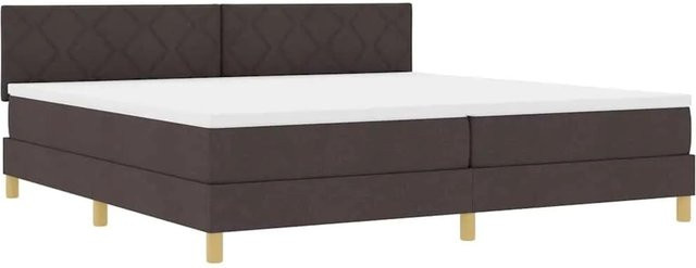 vidaXL Boxspringbett Hybrid mit Matratze und Taschenfederkern in Braun, B/T: 200 x 200 cm - Bild 1