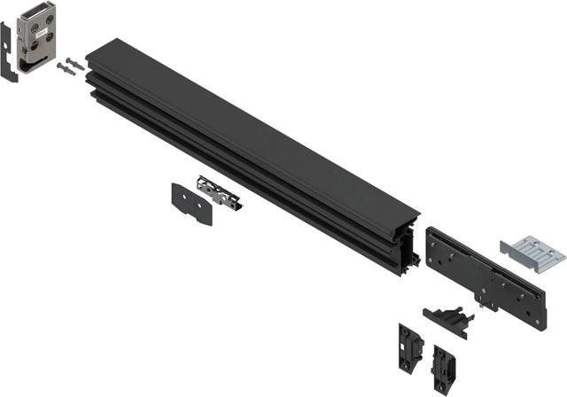 Blum Montage-Set Revego duo & uno für Einzel- und Doppeltür, Farbe: Schwarz, Material: Aluminium matt, Breite: 800 mm, Ausführung: Rechts - Bild 1