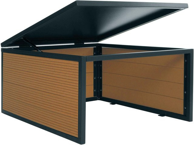 Mähroboter-Garage MCW-L45 mit Deckel aus Metall und WPC in Eiche-Optik, B/T/H: 35 x 60 x 70 cm - Bild 1