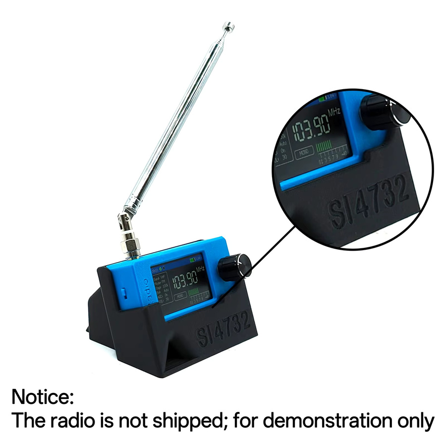 AMNVOLT ATS MINI SI4732 DSP Radio Receiver Schutzhülle mit integriertem Sound Guide Groove und praktischem Universal Radio Halterungsständer in Schwarz - Bild 4