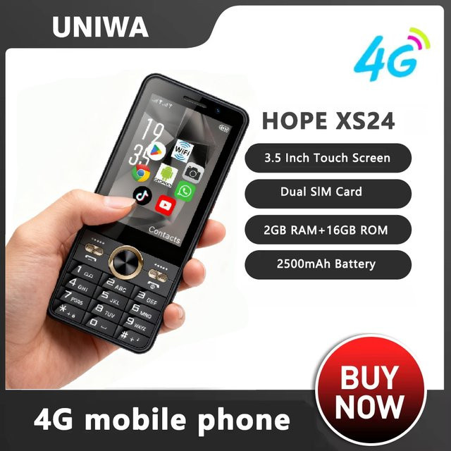 UNIWA HOPE XS24 Smartphone Schwarz mit 3,5 Zoll Touchscreen, Android 8.1, 4G LTE, Dual-SIM, 2 GB RAM, 16 GB Speicher und GPS - Bild 1