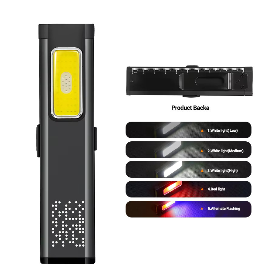 BALDR Multifunktionale LED-Taschenlampe in Schwarz mit Magnet, wiederaufladbare COB-Arbeitsleuchte und Flutlicht für Notfälle und professionelle Arbeiten - Bild 5