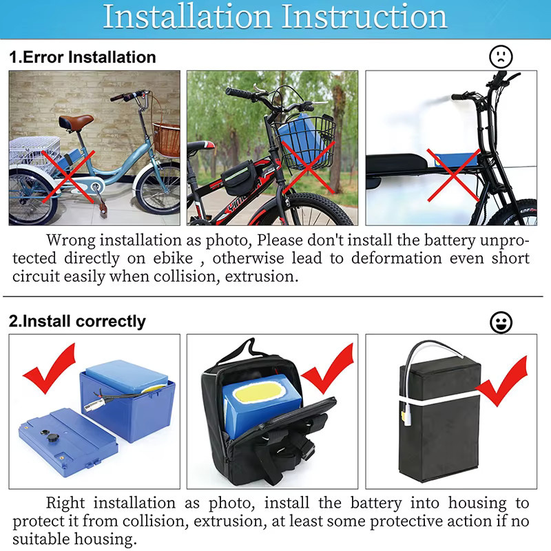 UNITPACKPOWER E-Bike-Akku mit PVC-Gehäuse in Blau, wasserdicht, geeignet für 2000W bis 3000W Elektrofahrräder und Elektroroller - Bild 3