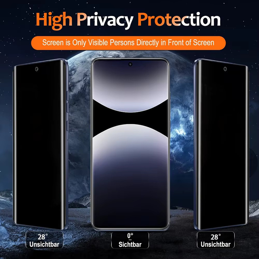 4 Stück Xiaomi Anti-Spionage Hydrogel-Displayschutzfolien für Redmi Note 15 14 13 Pro Plus 12 11 10 Pro 14S 12S 11S transparent und kratzfest - Bild 5