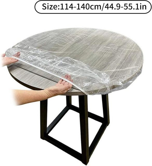 Transparente Tischdecke aus PVC von 4OYourSecret, wasserabweisend und rund mit elastischem Rand - Bild 1