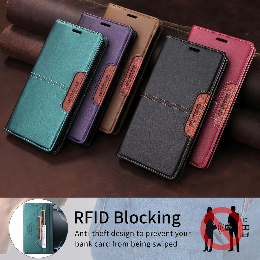 Schwarze Leder-Handyhülle für Xiaomi Mi 15T 14T 13T 12T 11T Pro und Poco X7 X6 X5 F6 M6 Pro X3 F3 als magnetische Flip-Brieftasche mit Kartenetui - Bild 5