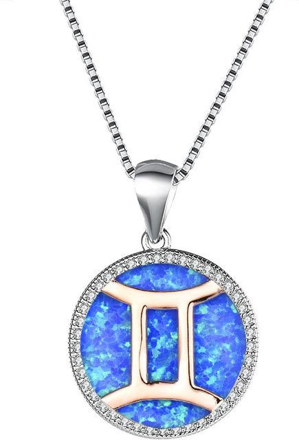 YIRAN Jewelry Halskette, 12 Sternzeichen, Kupfer, Zirkonia, Bicolor, Damen - Bild 1