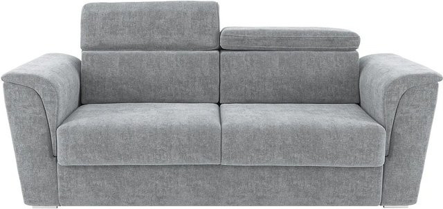 Vente-unique Schlafsofa Rizora in Grau mit verstellbarer Kopfstütze und Stoffbezug, Breite: 230 cm - Bild 1