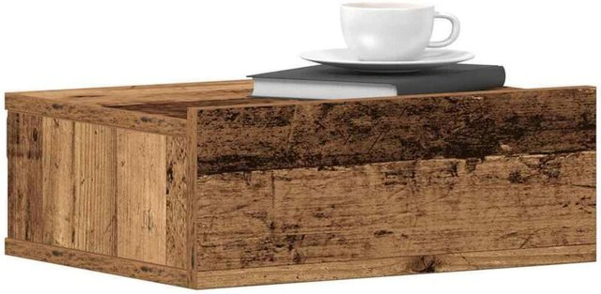 Vidaxl Set aus 2 hängenden Nachttischen in Altholz-Optik, Braun, Landhausstil, B/T/H: 40 x 32 x 15 cm - Bild 1