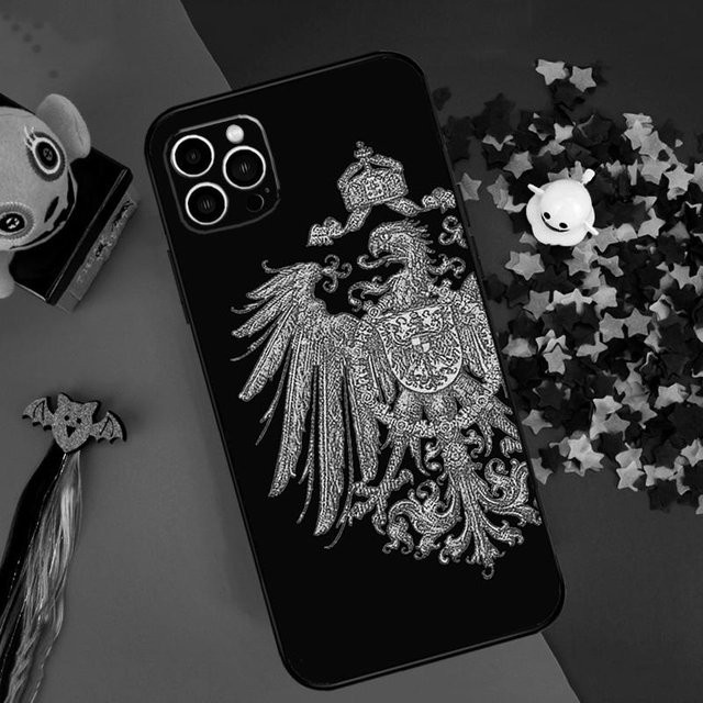 Stoßstangen Hülle Deutsches Kaiserreich Flagge für iPhone 14 15 16 Pro Max 11 12 13 Pro Max Mini XR 16e 15 Plus in Schwarz - Bild 1