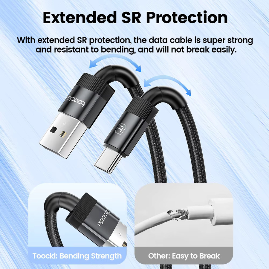Toocki USB-A auf USB-C Kabel mit QC 3.0 Schnellladefunktion für Samsung, Xiaomi und Huawei - Bild 3