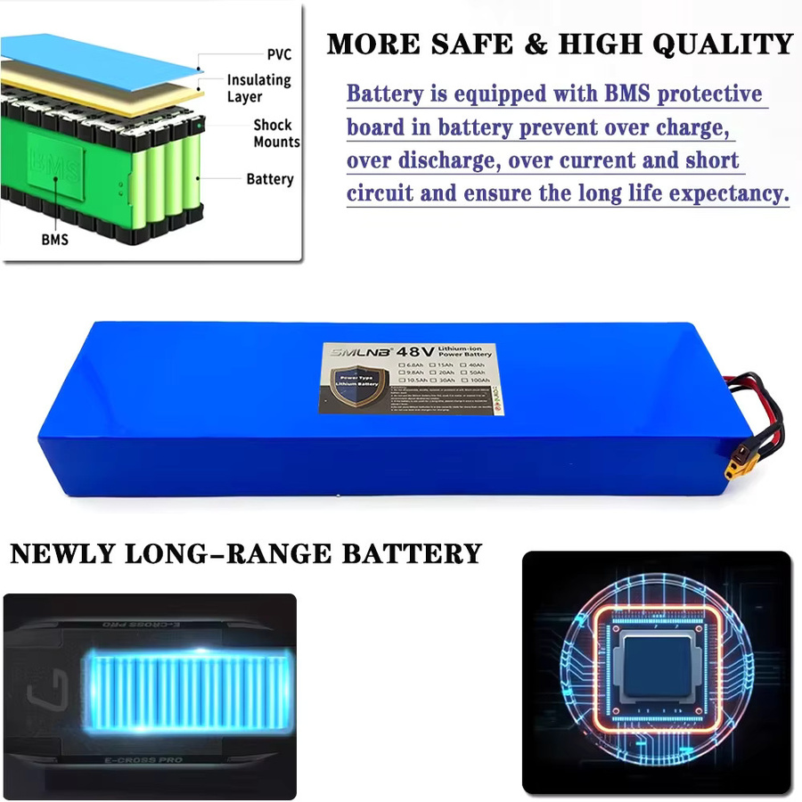 Kugoo Lithium-Ionen-Akkupack 48V 15Ah 15000mAh für Elektroroller M4 M4Pro MaxSpeed mit XT60 Anschluss in Blau - Bild 4