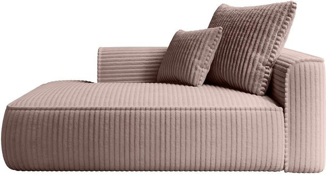 Vente-unique Recamiere Pineta ohne Schlaffunktion in Puderrosa mit Cord-Bezug, Breite: 180 cm - Bild 1