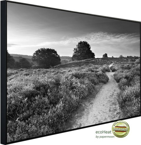 papermoon Infrarotheizung EcoHeat Feldweg in Schwarz und Weiss mit Matt-Effekt und App-Steuerung - Bild 1