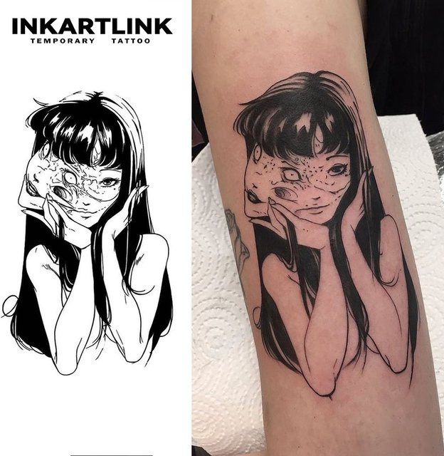 Temporäres Tattoo, Japanische Anime-Mädchen, wasserfest, semi-permanent - Bild 1