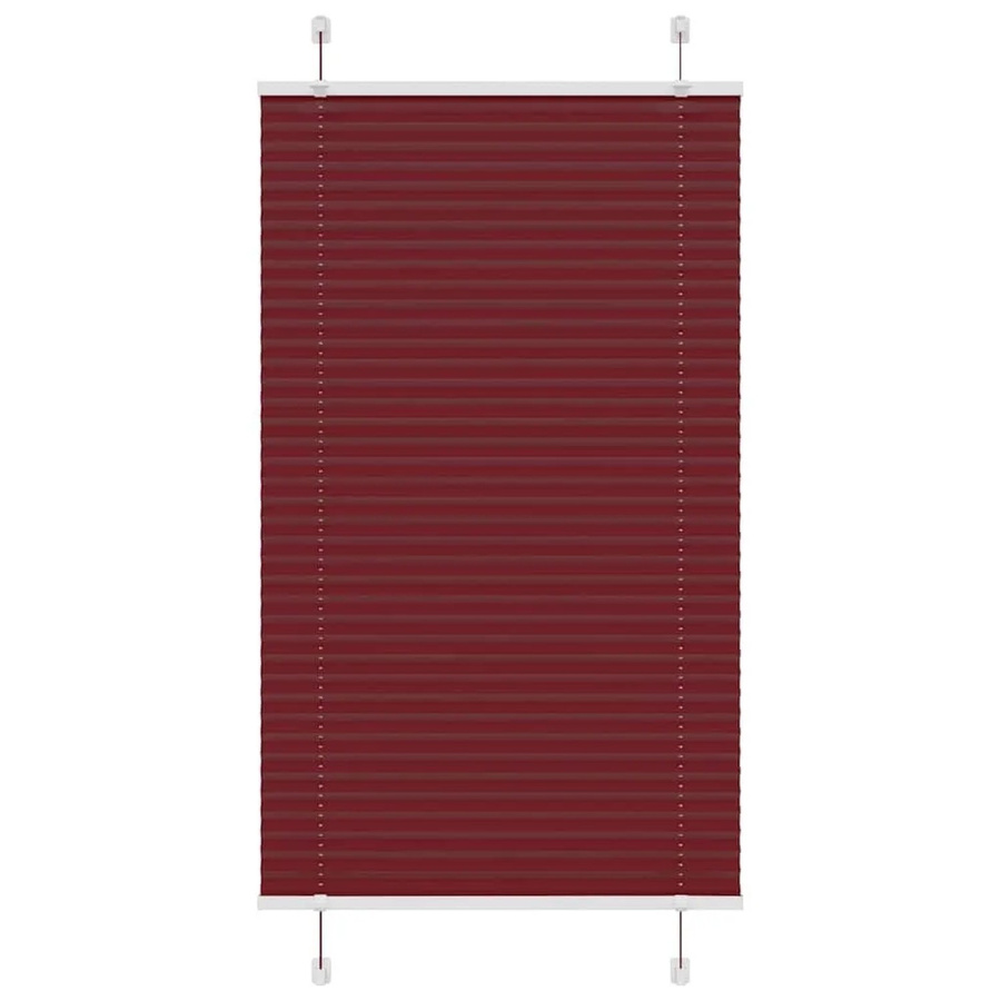 vidaXL Plissee Bordeauxrot, semi-transparent, Polyester, B: 80 cm, H: 100 cm - Bild 2