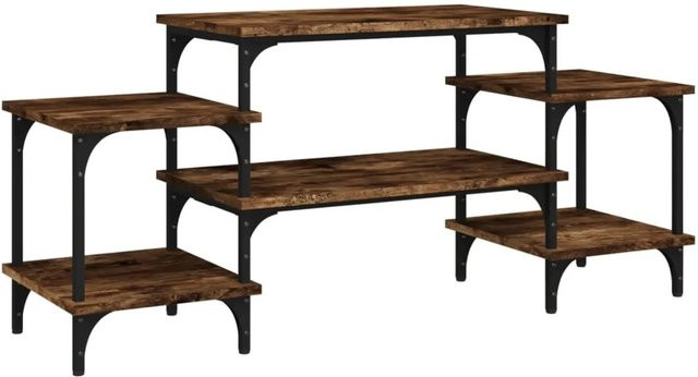 vidaXL TV-Schrank aus Holzwerkstoff und Stahl in Räuchereiche, Braun, B: 117 cm, T: 35 cm, H: 52 cm - Bild 1