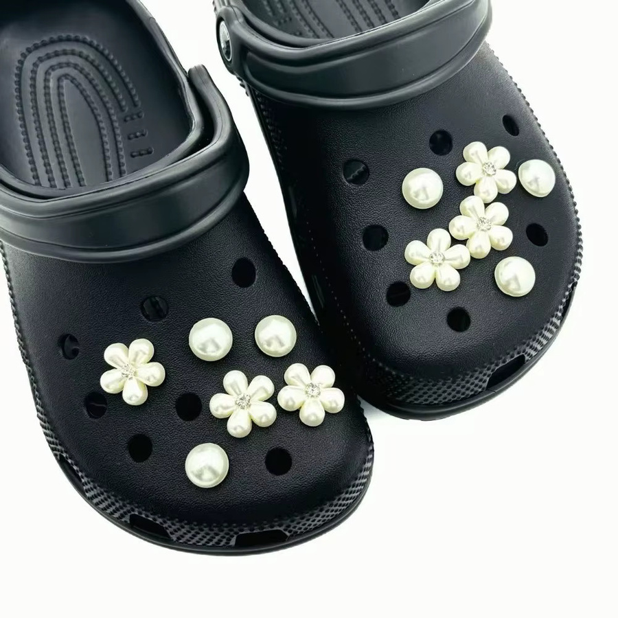 FHLDING Schuh Charm, Perle, Blume, Weiß, Damen - Bild 4