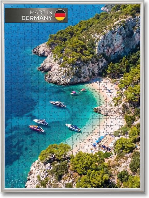 K-Möbel Puzzlerahmen aus Aluminium in Silber, B/H: 75 x 98 cm - Bild 1