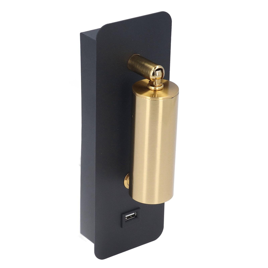 Tomshine Minimalistische LED Wandleuchte mit USB-Ladefunktion und Schalter in Schwarz und Gold - Bild 2