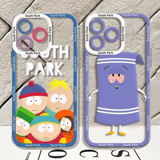 S-South P-Park Transparente Silikonhülle für iPhone 16 15 14 13 12 11 Pro Max Mini XS X 8 7 Plus, stoßfeste und waschbare Schutzhülle - Bild 1
