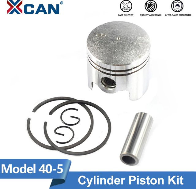 XCAN Kolbenbolzen und Ring Set für elektrische Bürstenmäher und Freischneider, 40mm Kolben Kit, Farbe: Silber, passend für 40-5 43cc BC430 CG430 1E40F-5 - Bild 1