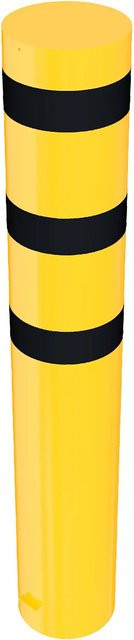 Schake Stahlrohrpoller zum Einbetonieren in Gelb-Schwarz, Durchmesser: 32,3 cm, Höhe: 200 cm - Bild 1