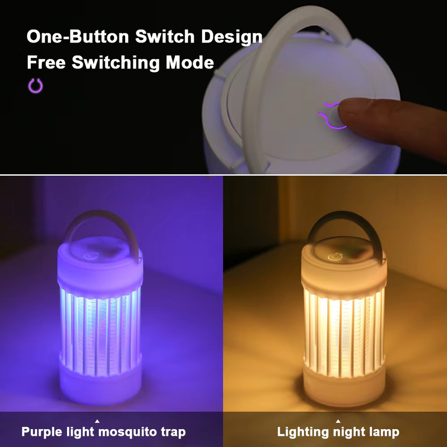 YNL Elektrische Mückenfalle mit UV-Licht und Schockfunktion in Weiß, USB-betrieben für Schlafzimmer und Outdoor - Bild 2