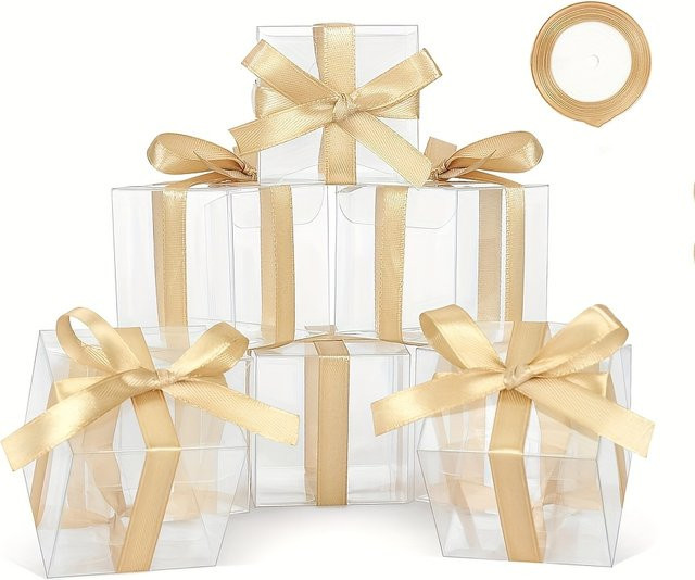 50 transparente Geschenkboxen aus Kunststoff für Süßigkeiten und Pralinen - Bild 1