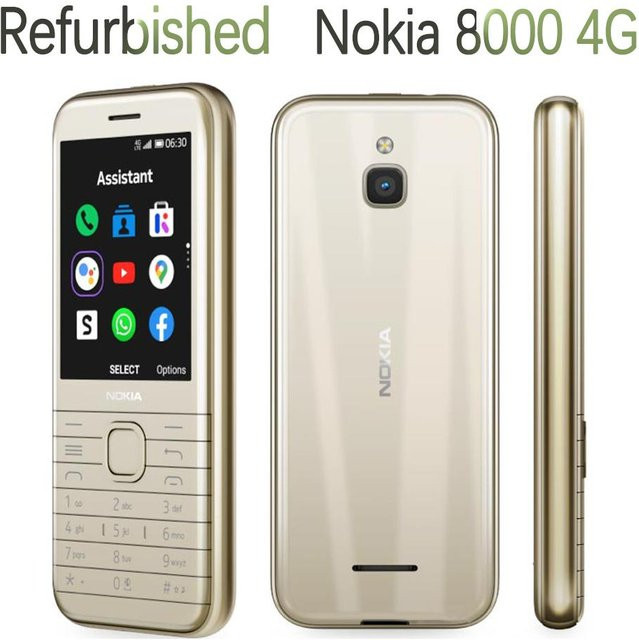 Refurbished Nokia 8000 4G Mobiltelefon in Weiß mit Ladegerät und Akku - Bild 1