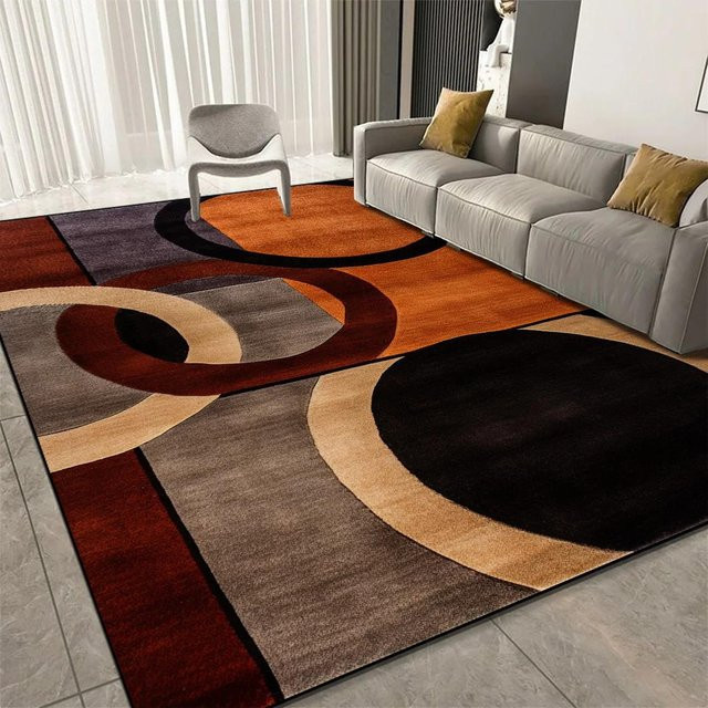 JGJG Geometrischer Teppich in Multicolour, moderner rechteckiger Teppich aus Polyester für Wohnzimmer und Schlafzimmer, rutschfest und waschbar, Breite: 60 cm, Länge: 90 cm - Bild 1