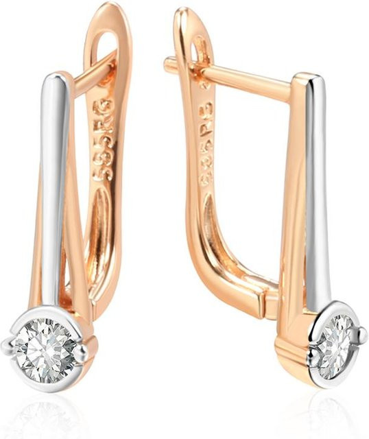 Hängeohrring Roségold, Zirkon, Damen - Bild 1