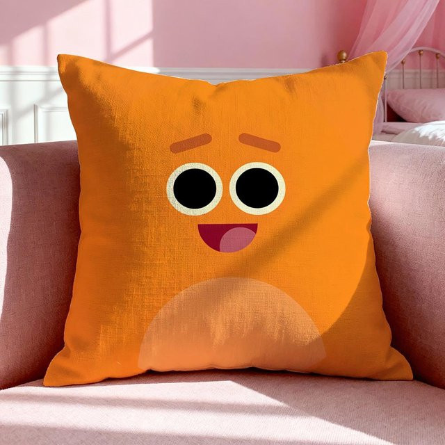 JMG Clothing Cartoon T-The Bumble Nums Kissenbezug aus Leinen und Baumwolle, Farbe: Orange, B/B: 60 x 60 cm - Bild 1